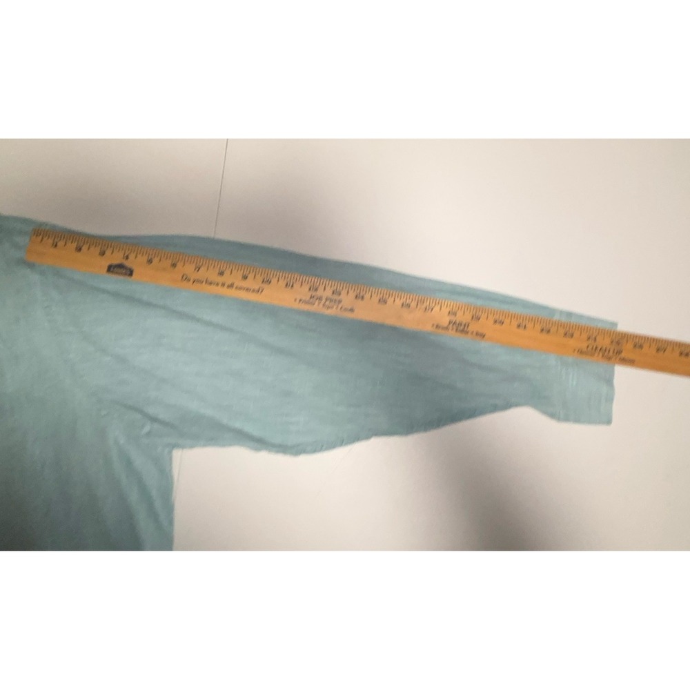 Rochester Big & Tall Size 2X Button Down Linen Shirt Aqua - Picture 5 of 10